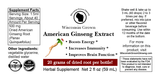 Wisconsin Grown American Ginseng Extract Label